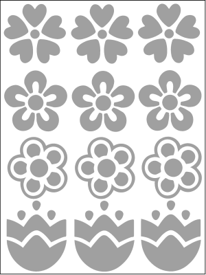 Reflexní nažehlovačka kytičky s tulipány (12ks)